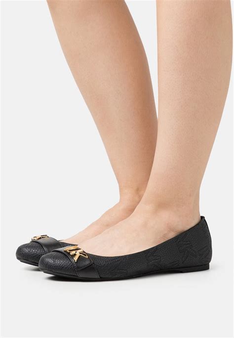 michael kors ballerina schwarz gold|michael kors jilly ballet flats.